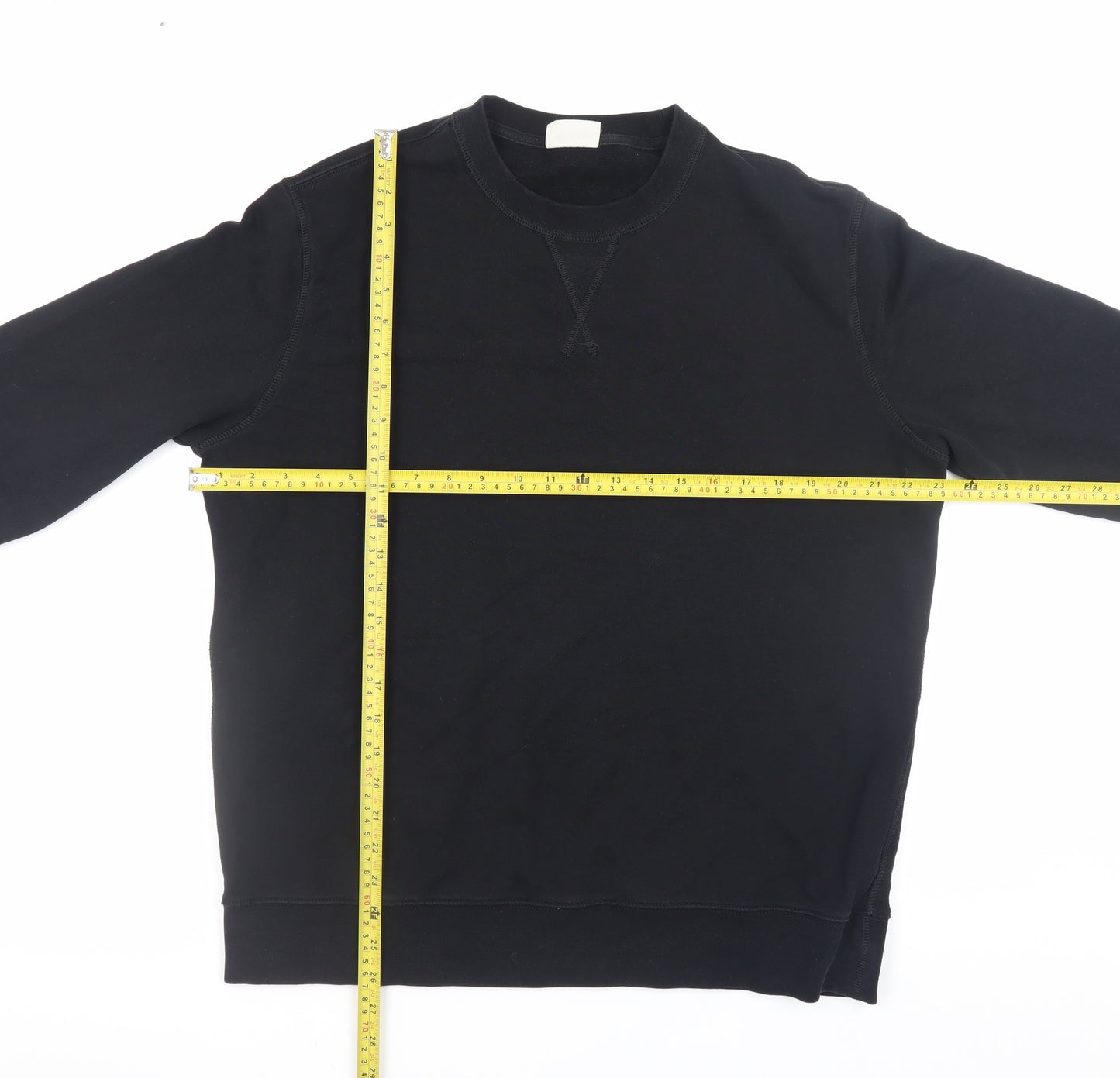 Marks and Spencer Men's Black L Pullover Crew Neck Cotton Sweatshirt