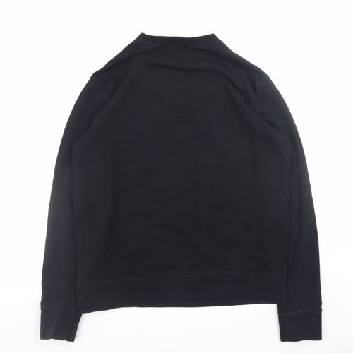 Marks and Spencer Men's Black L Pullover Crew Neck Cotton Sweatshirt