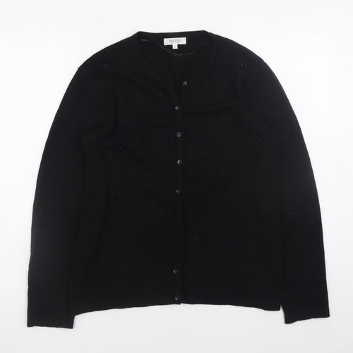 Bartolini Women's Black Merino Wool Blend Cardigan L