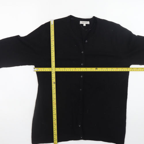 Bartolini Women's Black Merino Wool Blend Cardigan L