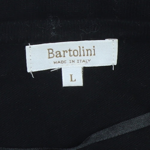 Bartolini Women's Black Merino Wool Blend Cardigan L