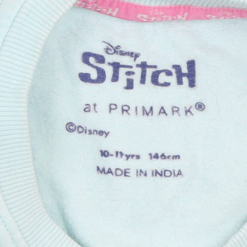 Disney Stitch Girls Blue Christmas Pullover Sweatshirt 10-11 Years Primark