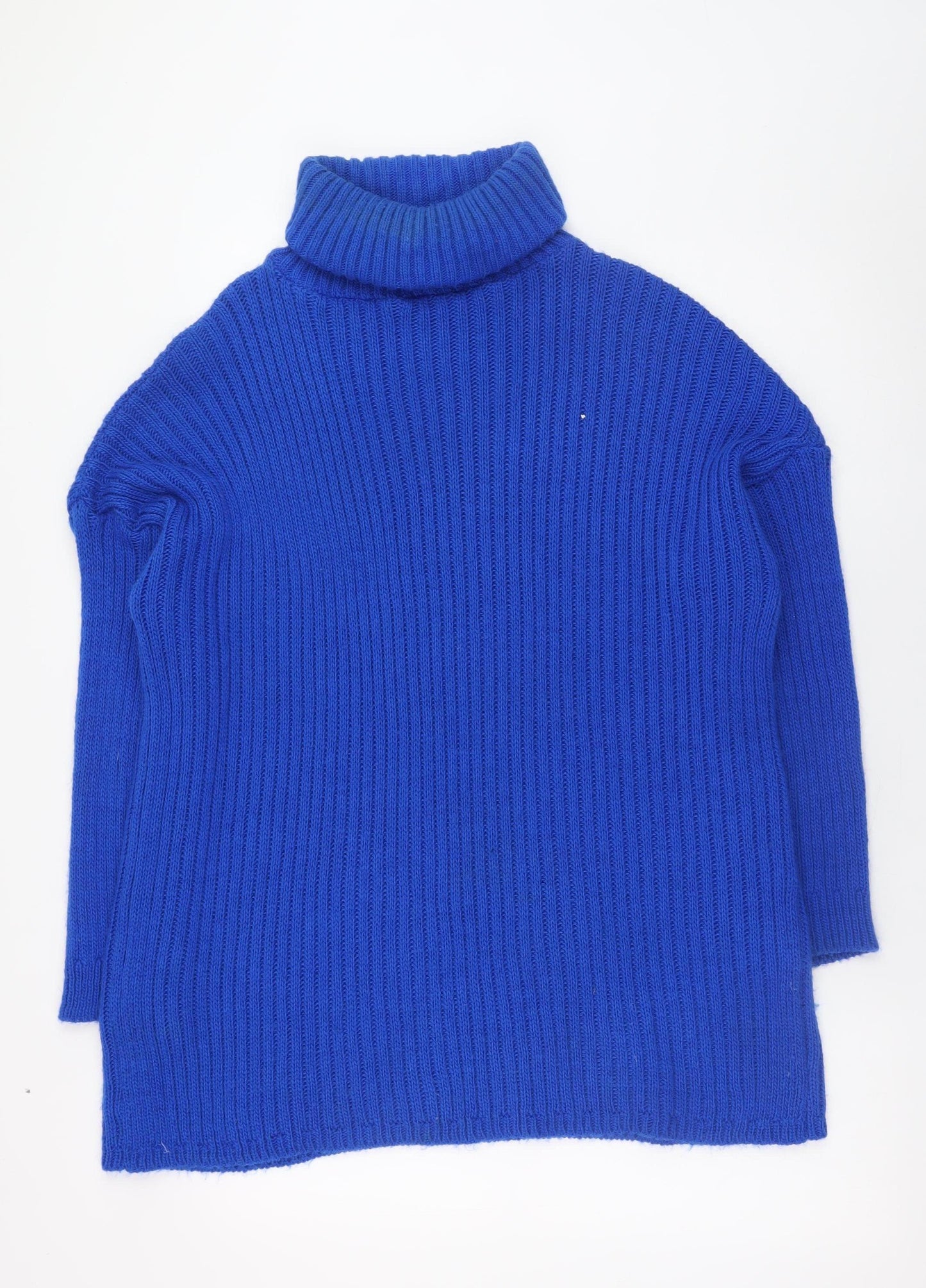 I Saw It First Women’s Blue Roll Neck Chunky Knit Jumper Size 12
