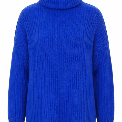 I Saw It First Women’s Blue Roll Neck Chunky Knit Jumper Size 12