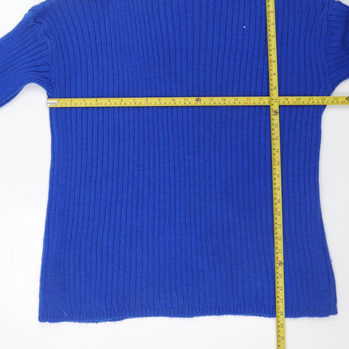 I Saw It First Women’s Blue Roll Neck Chunky Knit Jumper Size 12