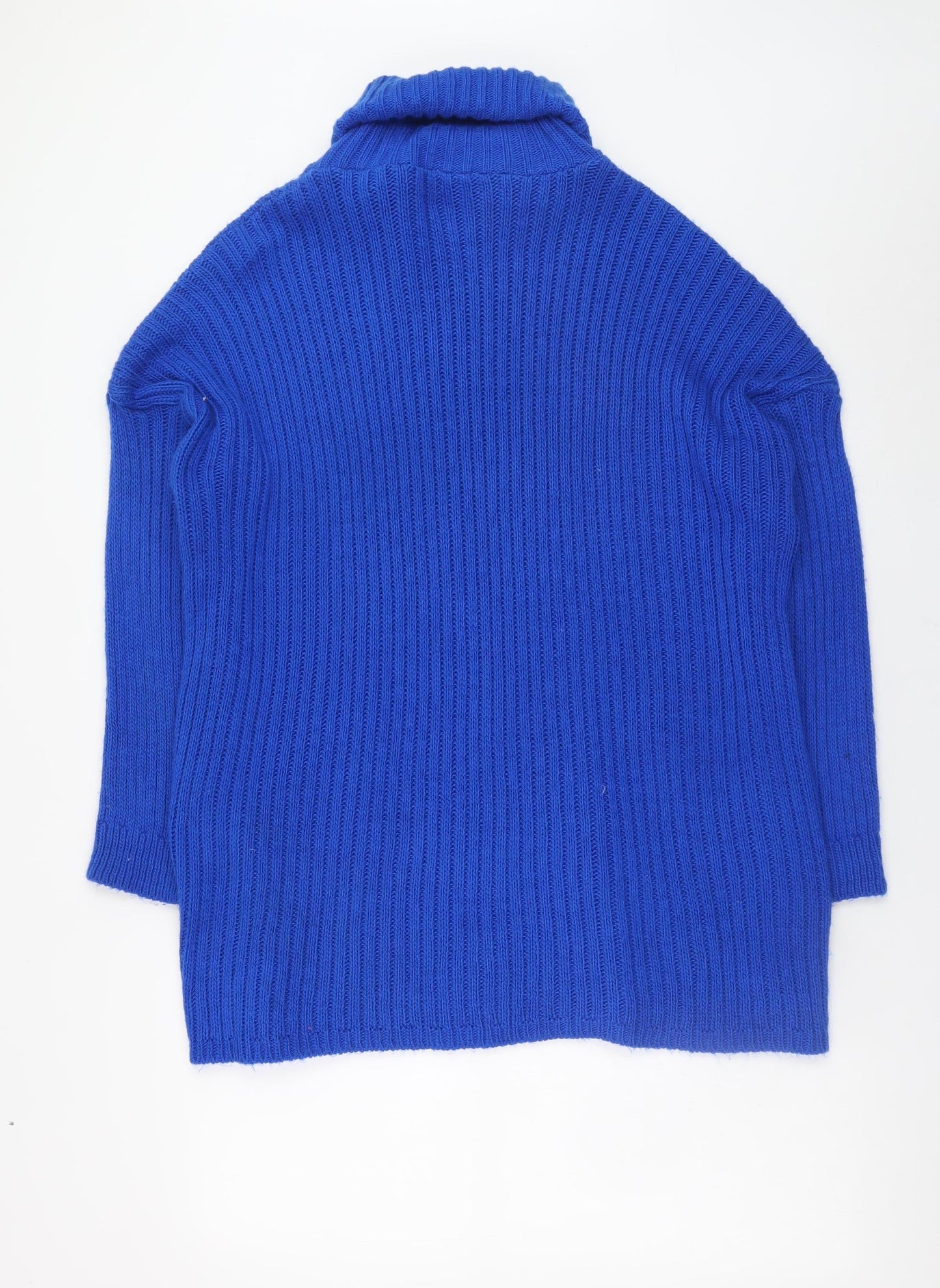 I Saw It First Women’s Blue Roll Neck Chunky Knit Jumper Size 12