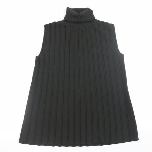 COS Womens Black Wool Roll Neck Sleeveless Vest XS