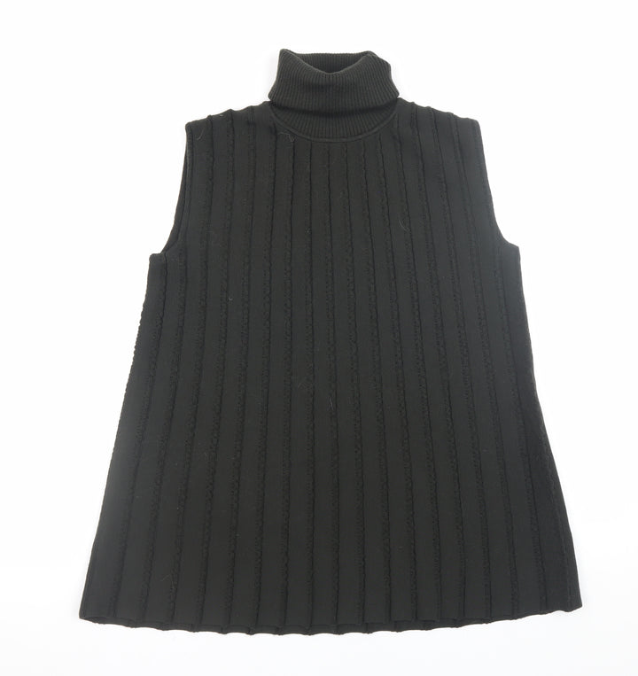 COS Womens Black Wool Roll Neck Sleeveless Vest XS