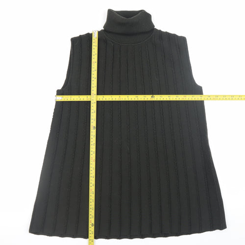 COS Womens Black Wool Roll Neck Sleeveless Vest XS