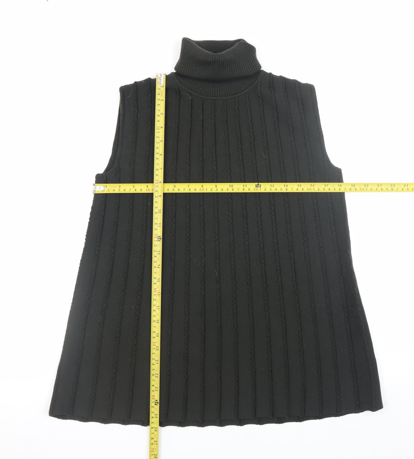 COS Womens Black Wool Roll Neck Sleeveless Vest XS