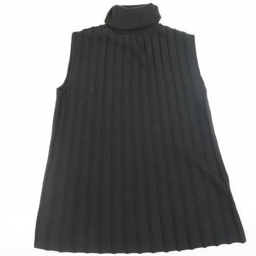 COS Womens Black Wool Roll Neck Sleeveless Vest XS