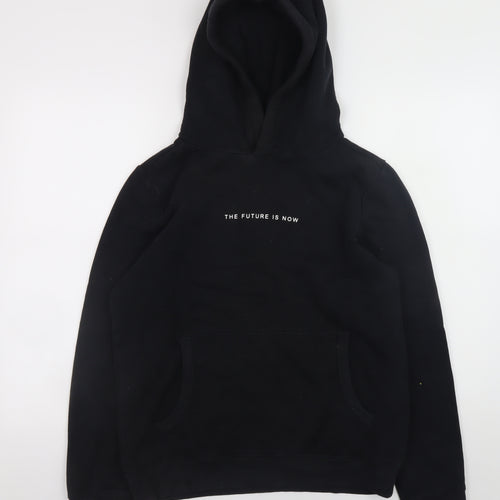 Next Teens Black Hoodie 14yrs 164cm Pullover 'The Future Is Now'
