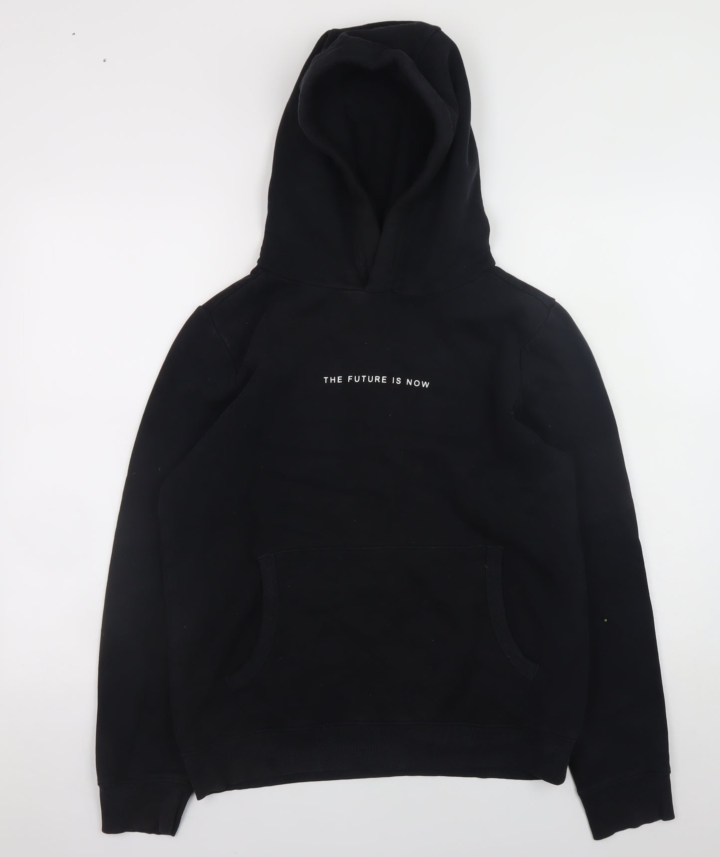 Next Teens Black Hoodie 14yrs 164cm Pullover 'The Future Is Now'