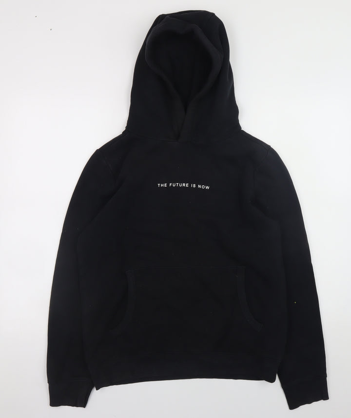 Next Teens Black Hoodie 14yrs 164cm Pullover 'The Future Is Now'