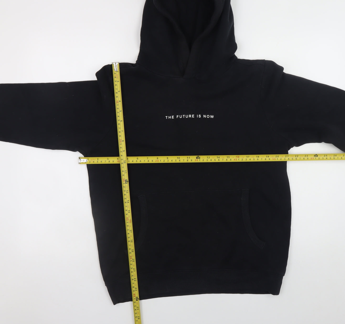 Next Teens Black Hoodie 14yrs 164cm Pullover 'The Future Is Now'