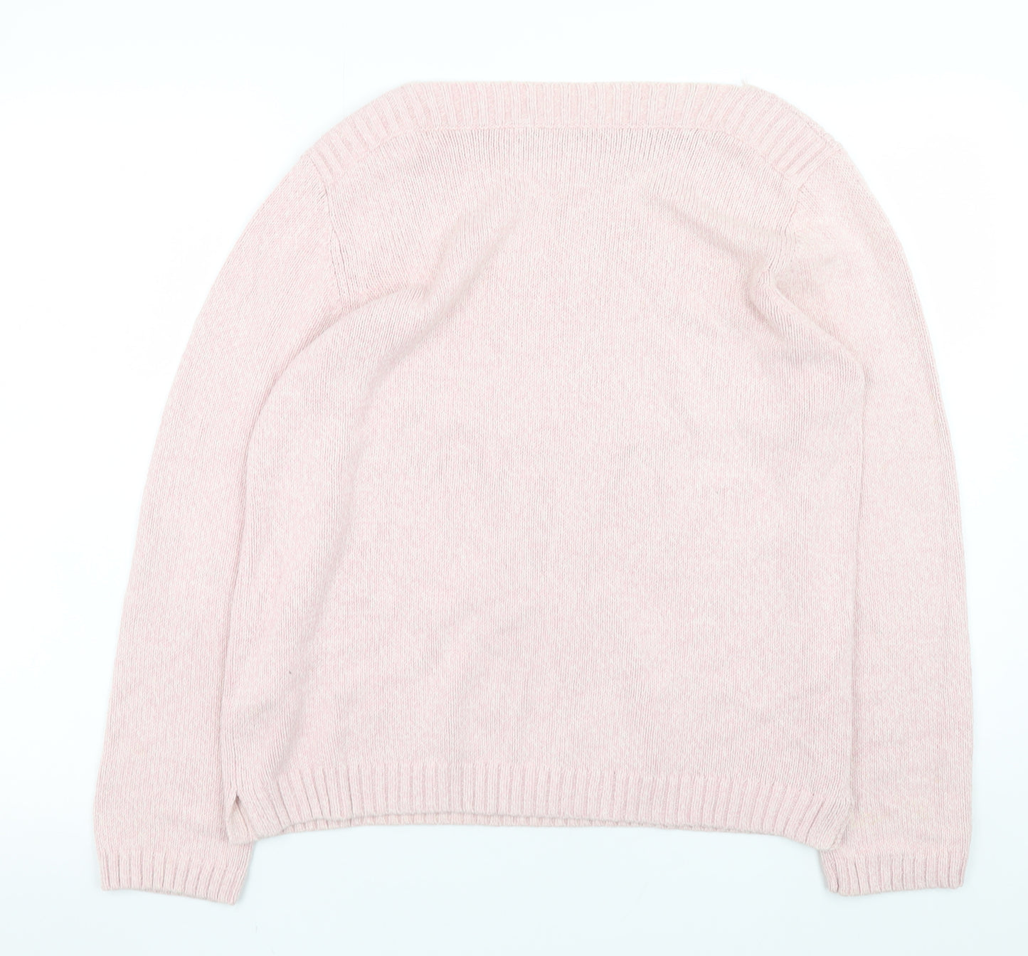 Marks and Spencer Women Pink Silk Blend Crew Neck Jumper Size 16