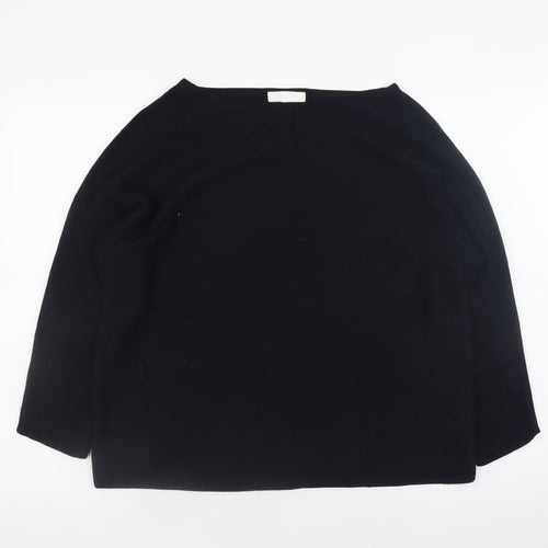 H&M Women’s Black Boat Neck Knit Pullover Jumper Size M