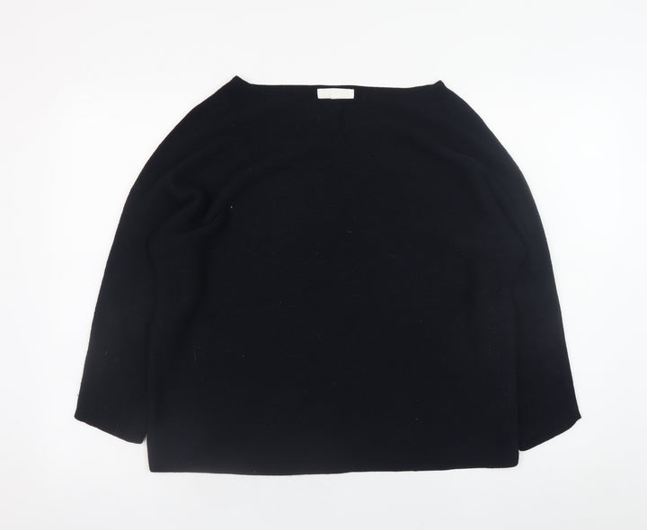 H&M Women’s Black Boat Neck Knit Pullover Jumper Size M