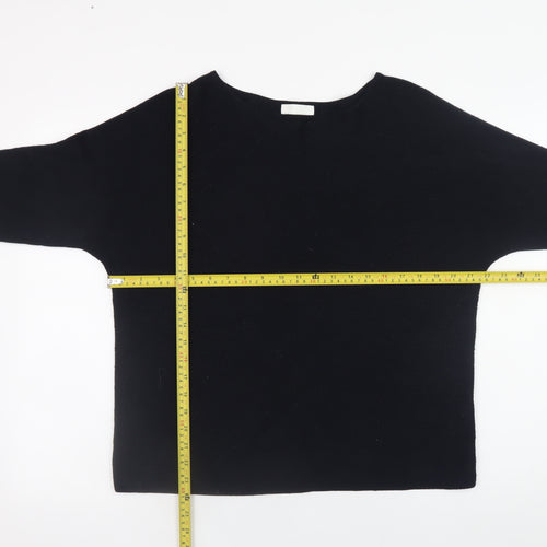 H&M Women’s Black Boat Neck Knit Pullover Jumper Size M