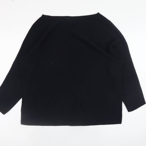 H&M Women’s Black Boat Neck Knit Pullover Jumper Size M