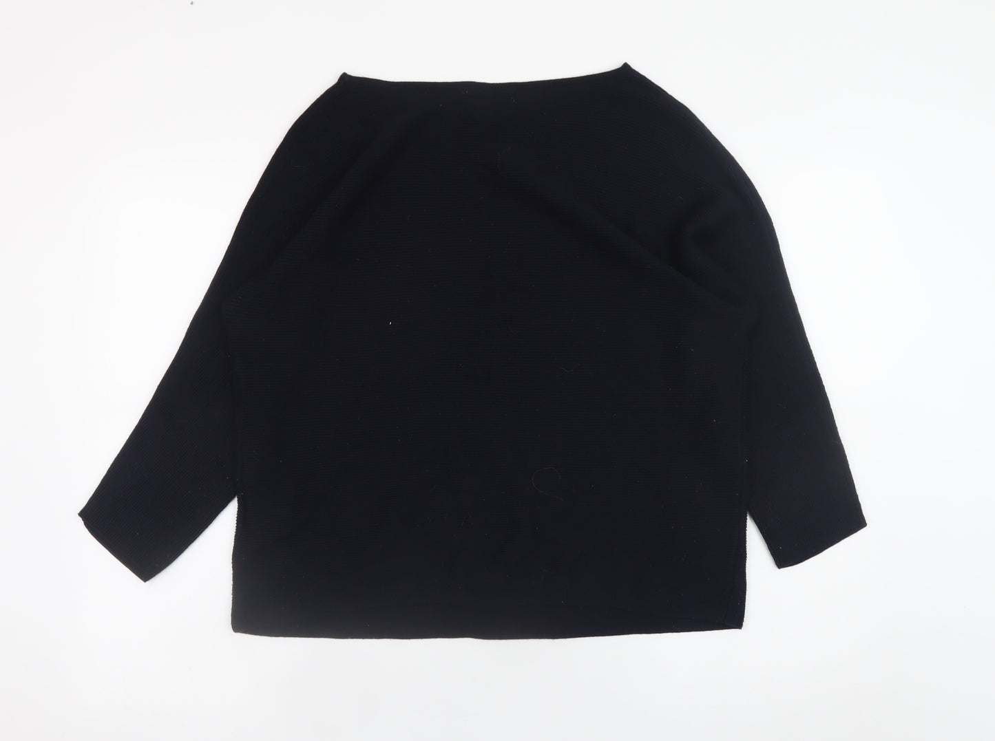 H&M Women’s Black Boat Neck Knit Pullover Jumper Size M