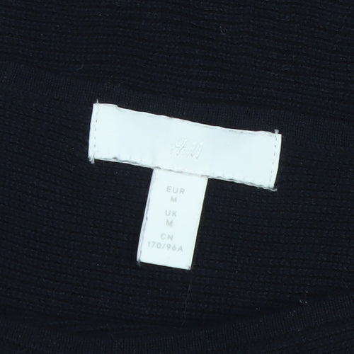 H&M Women’s Black Boat Neck Knit Pullover Jumper Size M