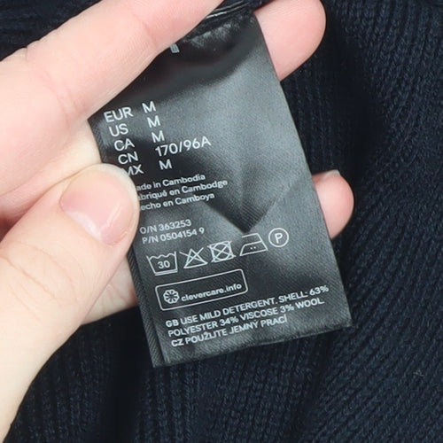 H&M Women’s Black Boat Neck Knit Pullover Jumper Size M