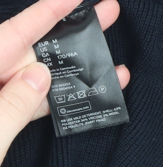 H&M Women’s Black Boat Neck Knit Pullover Jumper Size M