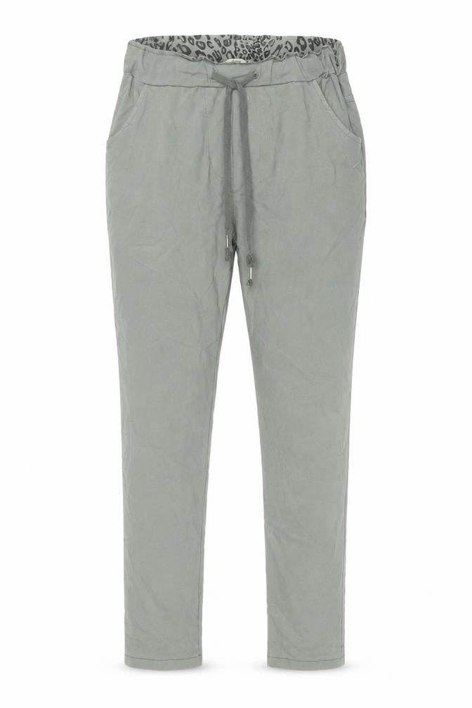 BW Women’s Green Viscose Jogger Trousers Size L Drawstring Waist