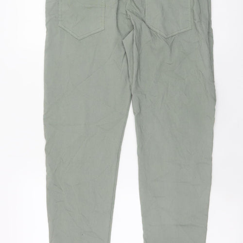 BW Women’s Green Viscose Jogger Trousers Size L Drawstring Waist