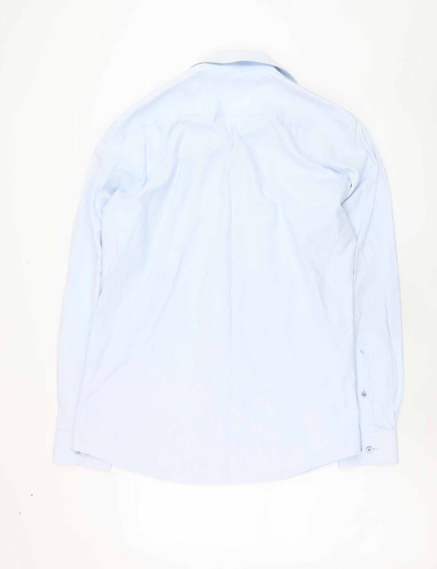 Remus Uomo Men's Blue Slim Fit Long Sleeve Formal Dress Shirt 15.5in Collar