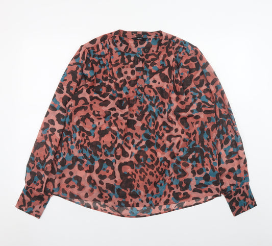 Next Women's Multicoloured Animal Print Tunic Blouse Size 14