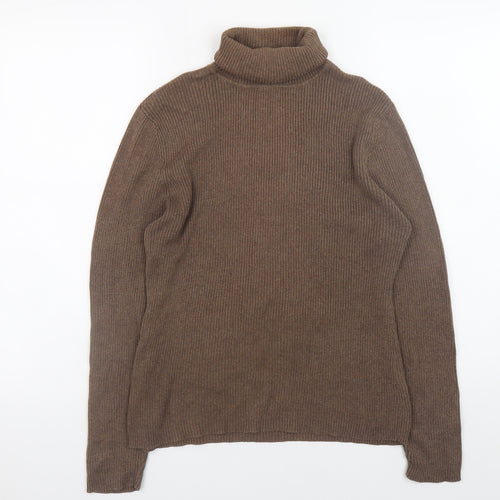 Papaya Women's Brown Roll Neck Cotton Jumper Size 18