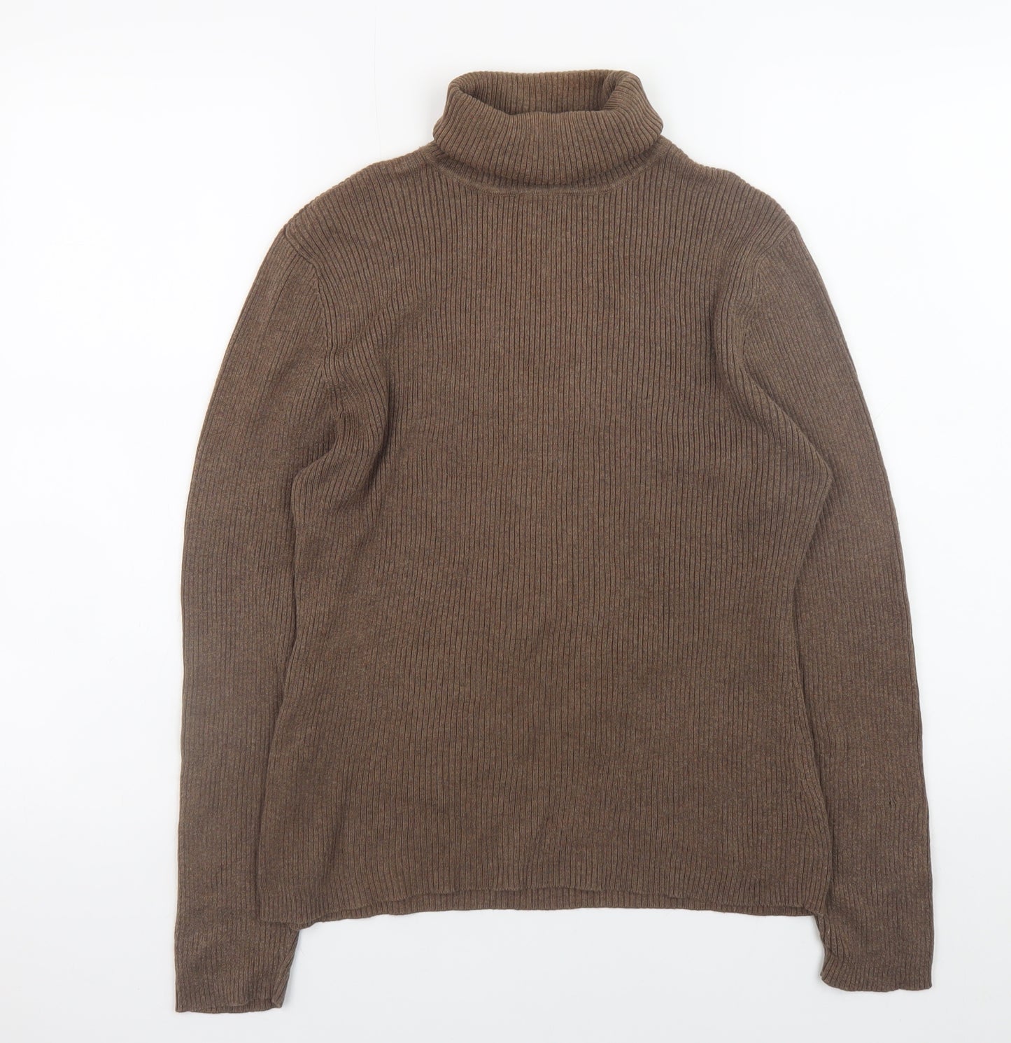 Papaya Women's Brown Roll Neck Cotton Jumper Size 18
