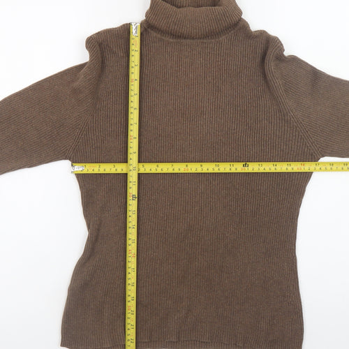 Papaya Women's Brown Roll Neck Cotton Jumper Size 18