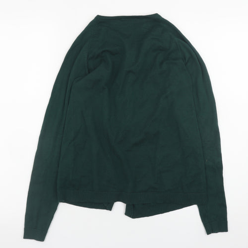 NEXT Girls Dark Green Cardigan 11-12 Years Cotton Blend Long Sleeve Knitwear