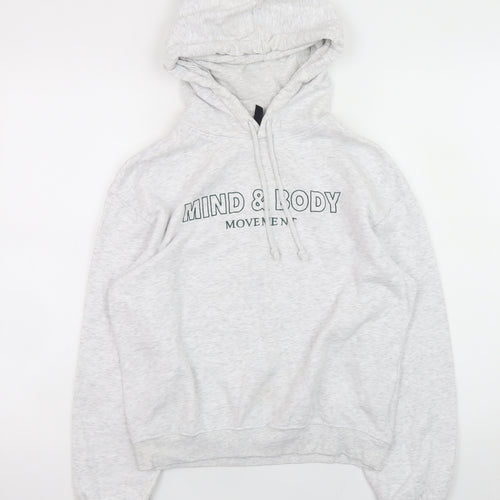 H&M Divided Women’s Grey Mind & Body Hoodie XS Pullover Cotton Blend