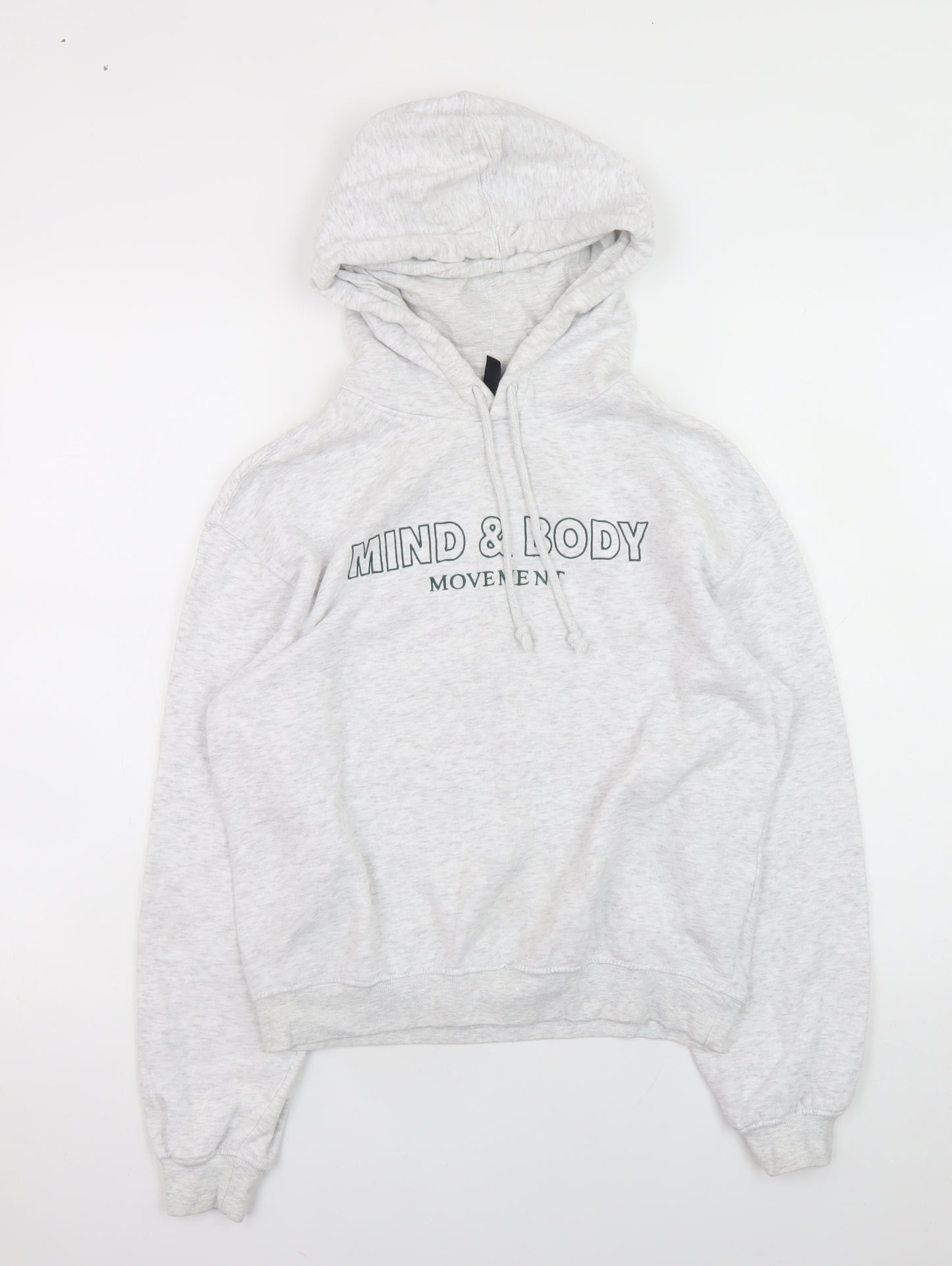 H&M Divided Women’s Grey Mind & Body Hoodie XS Pullover Cotton Blend