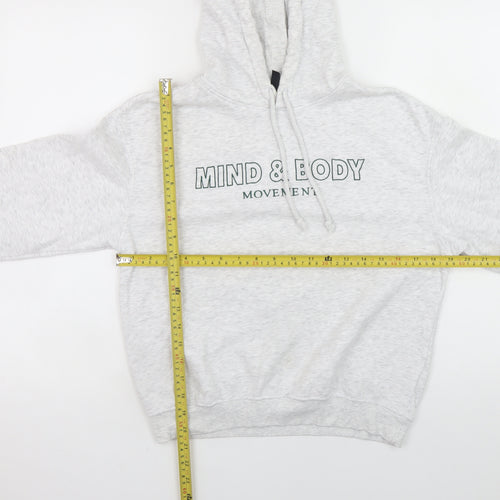 H&M Divided Women’s Grey Mind & Body Hoodie XS Pullover Cotton Blend