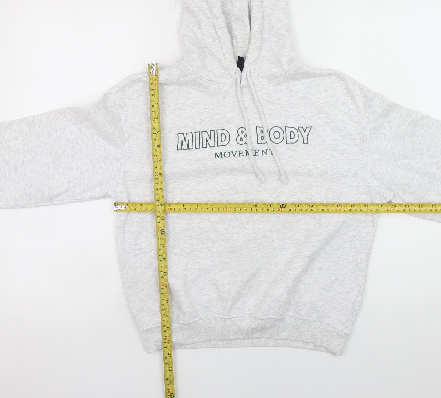 H&M Divided Women’s Grey Mind & Body Hoodie XS Pullover Cotton Blend