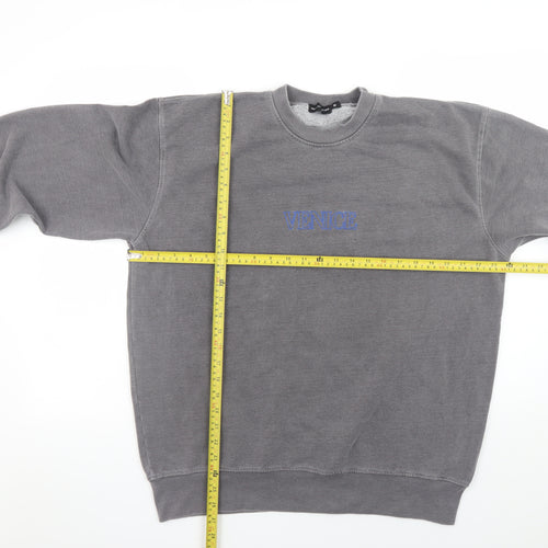 PrettyLittleThing Men's Grey Venice Embroidered Pullover Sweatshirt M