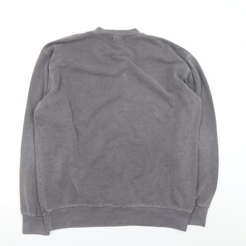 PrettyLittleThing Men's Grey Venice Embroidered Pullover Sweatshirt M