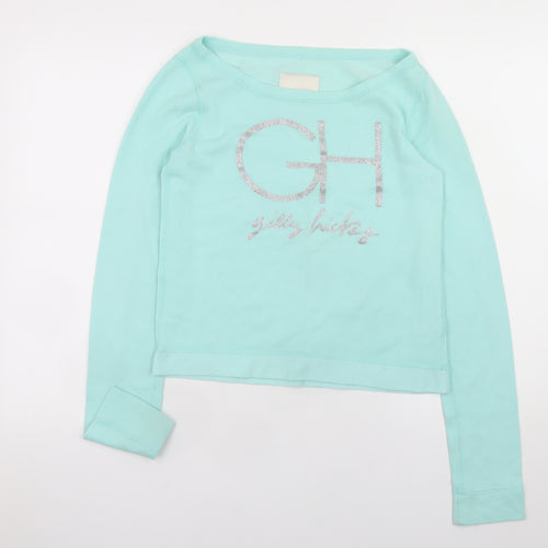 Gilly Hicks Women’s Blue XS Pullover Glitter Logo Sweatshirt