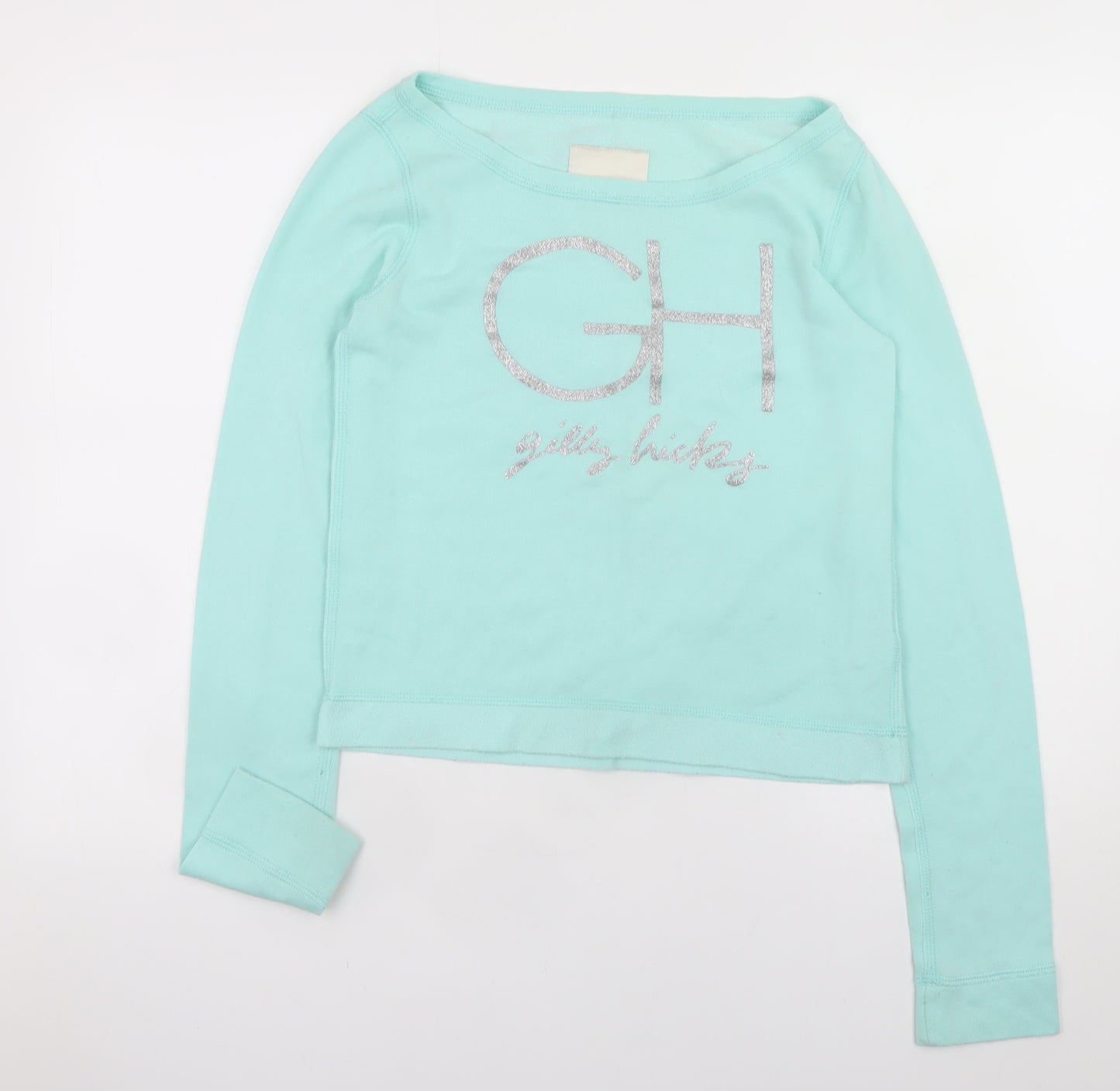 Gilly Hicks Women’s Blue XS Pullover Glitter Logo Sweatshirt