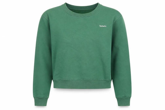 Réalisation Women’s Green Cotton Blend Crew Neck Pullover Sweatshirt S