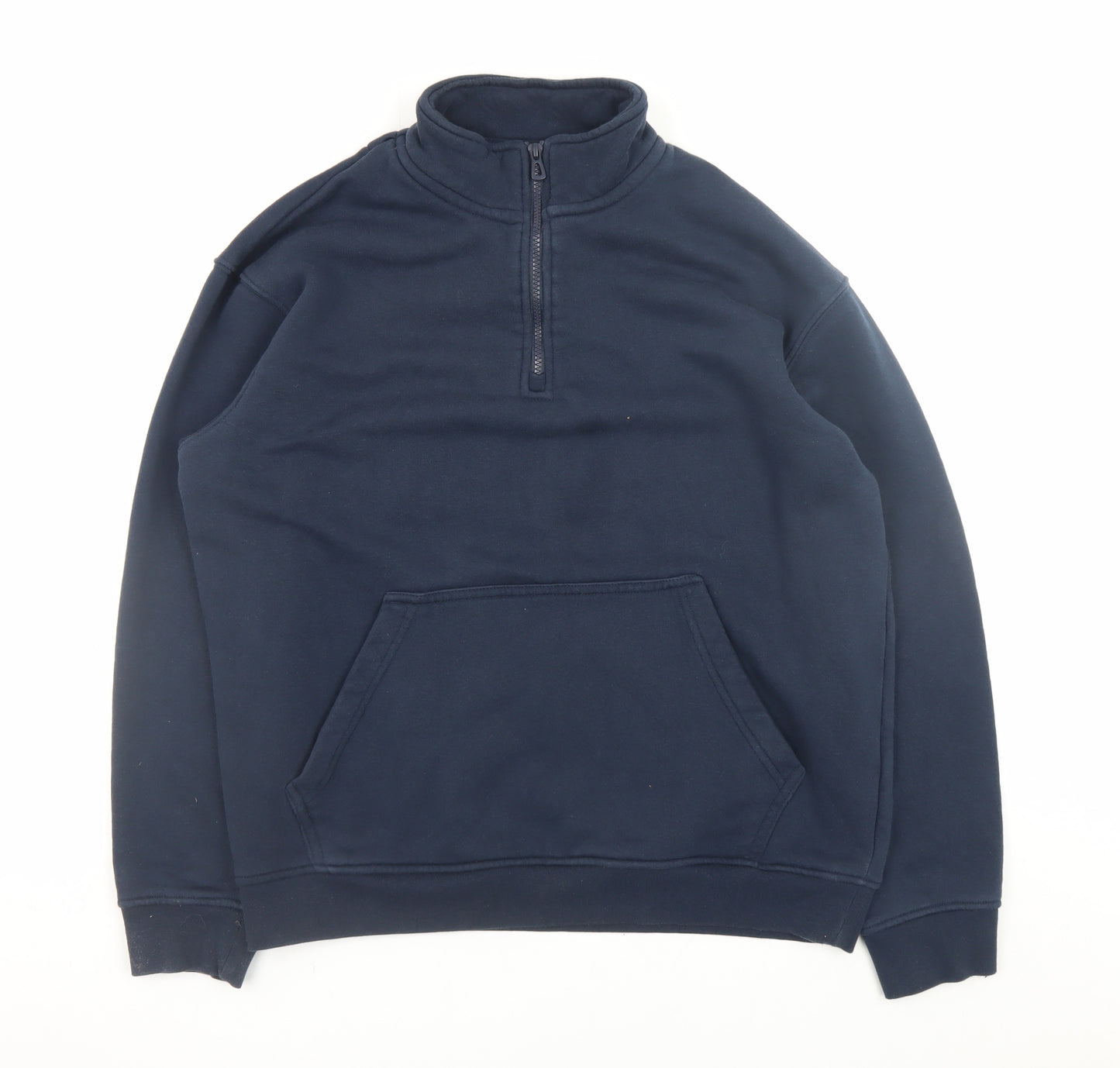 Dunnes Stores Men’s Blue 1/2 Zip Pullover Sweatshirt M Relaxed Fit