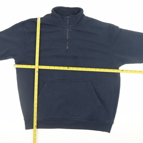 Dunnes Stores Men’s Blue 1/2 Zip Pullover Sweatshirt M Relaxed Fit