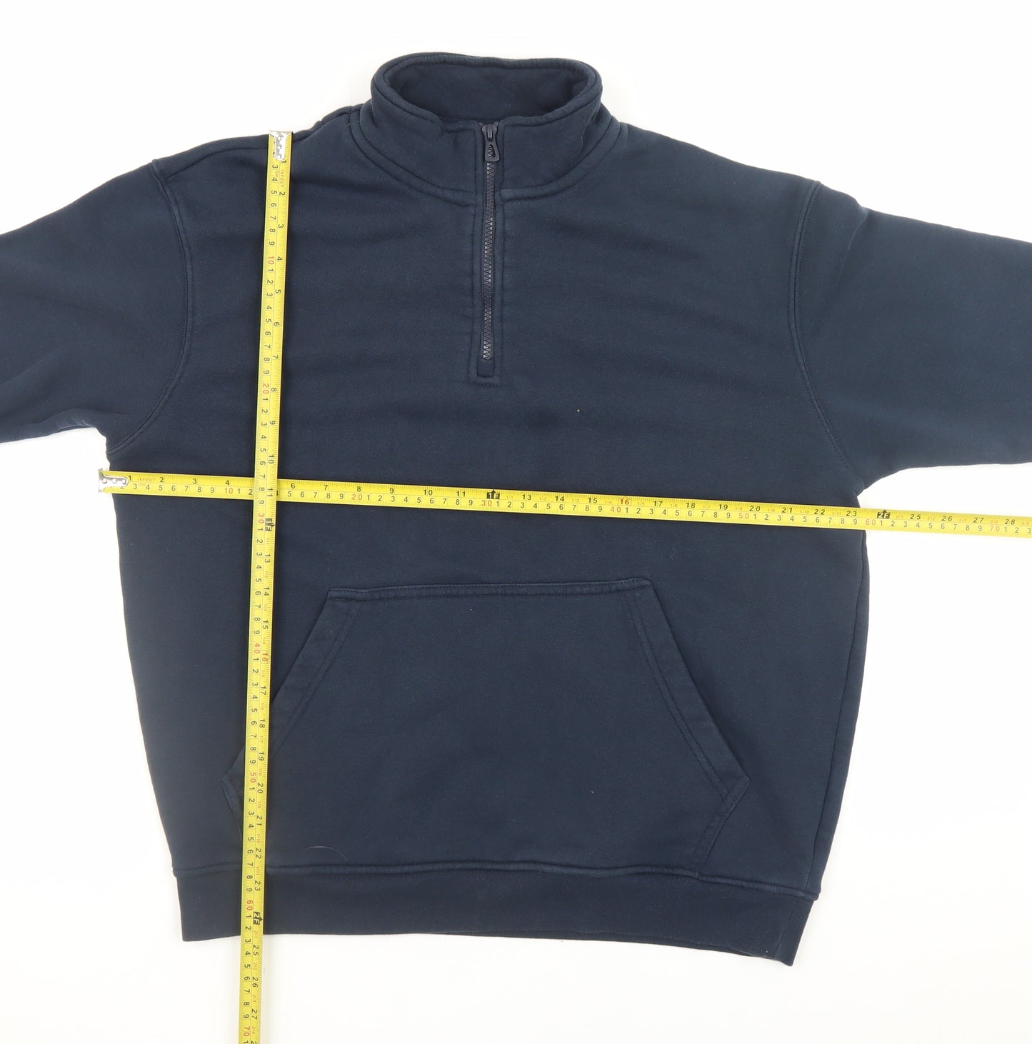 Dunnes Stores Men’s Blue 1/2 Zip Pullover Sweatshirt M Relaxed Fit