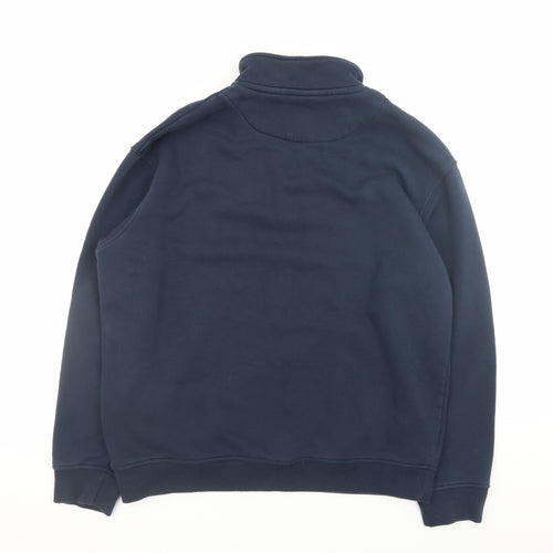 Dunnes Stores Men’s Blue 1/2 Zip Pullover Sweatshirt M Relaxed Fit