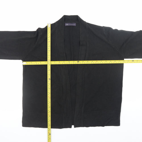 Marks and Spencer Womens Black Cotton Open Long Sleeve Cardigan L